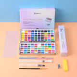 50/72/90/100 cores pintura em aquarela sólido glitter metálico aquarela conjunto caixa gouache pigmento desenho pintura arte suprimentos