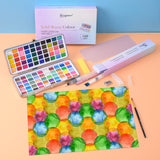 50/72/90/100 cores pintura em aquarela sólido glitter metálico aquarela conjunto caixa gouache pigmento desenho pintura arte suprimentos