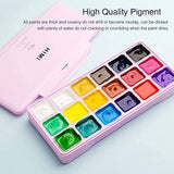 AOOK MIYA HIMI Gouache Paint Set 18-24 Vibrant Colors Non Toxic Paints Jelly Cup Design with Palette Paint Brushes Portable for Artist Canvas Painting Watercolor Papers, Rich Pigment, 30ml/Cup