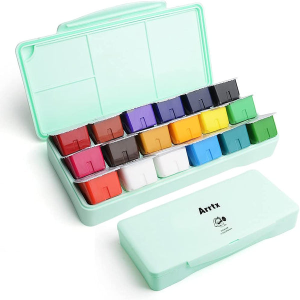Arrtx Gouache Paint Set, 18 Colors x 30ml Jelly Cup Design Guache with –  AOOKMIYA