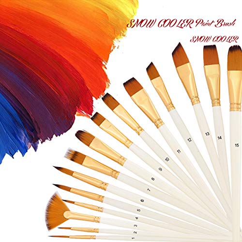 Acrylic Paint Brush, 15 Size Acrylic Brushes for Painting. Contains Pr