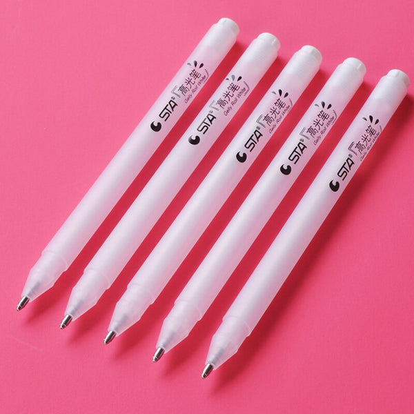 White Gel Pens for Art Drawing Sketching Writing 1.0mm White Ballpoint Pen  Highlighter (Pack of 3) : : Stationery & Office Supplies