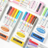 5Pcs/Set Zebra Mildliner Pen Mild Liner Double Headed Highlight Pen Drawing Marker Pens Scribble Stationery