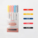 5Pcs/Set Zebra Mildliner Pen Mild Liner Double Headed Highlight Pen Drawing Marker Pens Scribble Stationery
