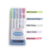 5Pcs/Set Zebra Mildliner Pen Mild Liner Double Headed Highlight Pen Drawing Marker Pens Scribble Stationery
