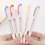 5Pcs/Set Zebra Mildliner Pen Mild Liner Double Headed Highlight Pen Drawing Marker Pens Scribble Stationery