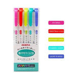 5Pcs/Set Zebra Mildliner Pen Mild Liner Double Headed Highlight Pen Drawing Marker Pens Scribble Stationery