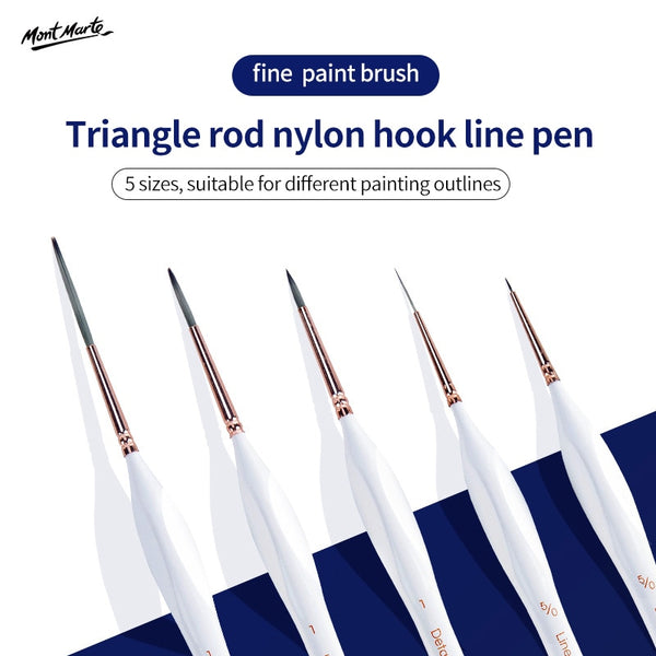 5Pcs/set Wolf Hair Hook Line detail pen Soft Brush Pen For Watercolor Oil Painting Ultra-fine Hand-painted Pen Art Supplies