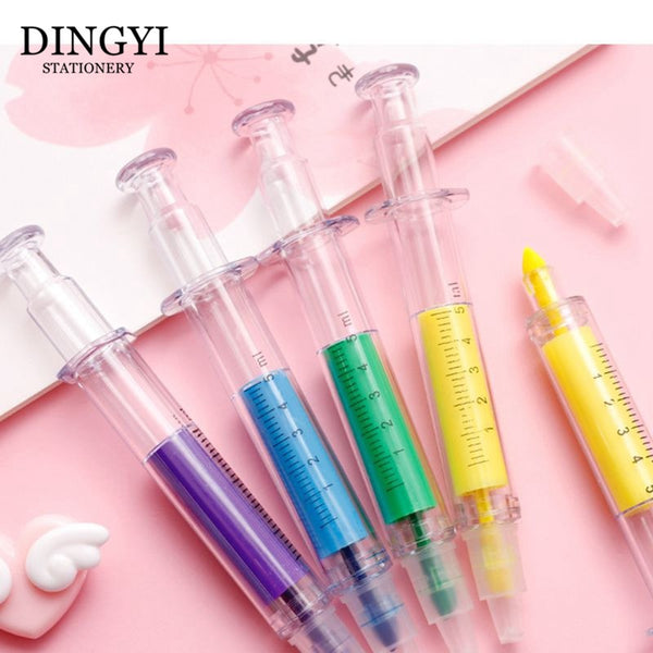 Syringe-Highlighters 6 Colors Highlighters Pens Aesthetic Highlighters No  Bleed Highlighter Markers School Supplies H8WD - AliExpress