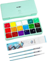 INK LAB HIMI Gouache Finish Paint Set Jelly Cup 18 Vibrant Colors Non Toxic  Paints with Portable Case Palette for Artist Canvas Painting Watercolor  Papers, Rich Pigment, 30ml/Cup, Multicolor : : Home