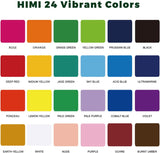 HIMI Gouache Paint Set, 24 Colors x 30ml Unique Jelly Cup Design with 3 Paint Brushes and a Palette in a Carrying Case Perfect for Artists, Students, Gouache Opaque Watercolor Painting (Green)