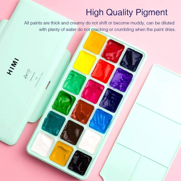 MIYA HIMI 18 24 Colors Gouache Paint Set 30ml Portable Case Jelly  Watercolor Painting for Artists Students Non-Toxic - AliExpress