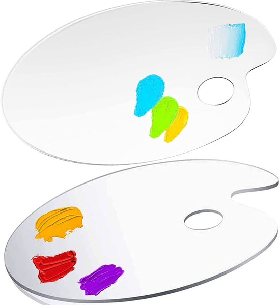 2 shapes Acrylic Paint Palettes , Oval Shaped Non stick Oil and water –  AOOKMIYA