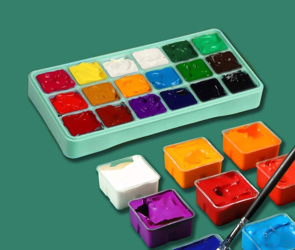 HIMI Gouache Paint Set, 18 Colors x 30ml with a Palette & a
