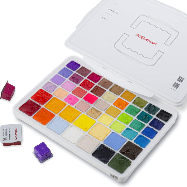 Gouache Paint Set, 56 Colors x 30ml Unique Jelly Cup Design in a Carry –  AOOKMIYA