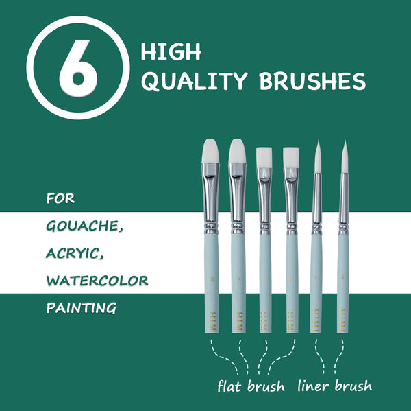  HIMI Gouache Paints set with 3 Paint Brushes, 24