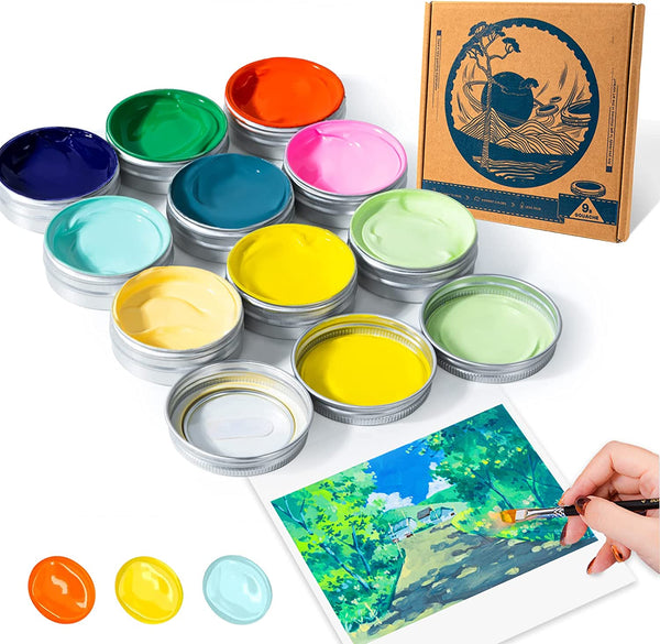 Arrtx Gouache Paint Set, 18 Colors x 30ml Jelly Cup Design Gouache with  Palette, Gouache Watercolor Painting Suitable for Hobbyist, Artists  Designing