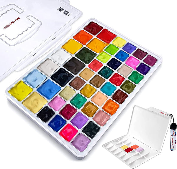 MIYA Gouache Paint Set 50 Colors(36*30ml+14*60ml/Pc)&Folding Palette, –  AOOKMIYA