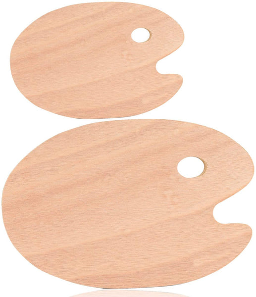 Wooden Artists Palette with Thumb Hole Oil Painting Acrylics Paint Oval  Painting Palette Tray for Adult Kids Plate Study Tool