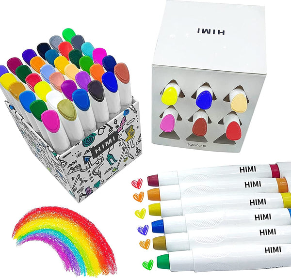 18 Colors Gel Crayons for Toddlers, Non-Toxic Twistable Crayons