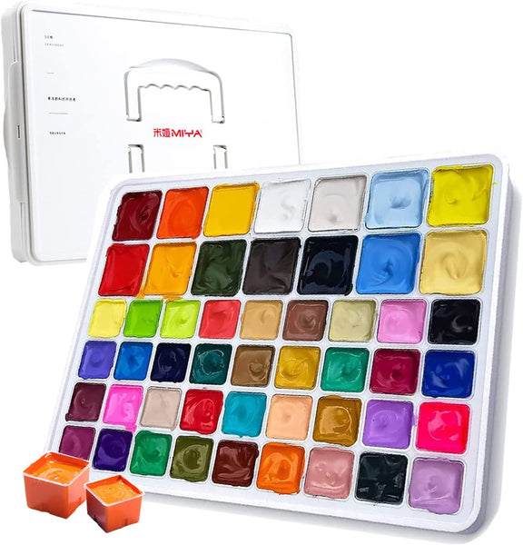 MIYA Gouache Paint Set 50 Colors - 36 Colors * 30ml + 14 Colors * 60ml –  AOOKMIYA