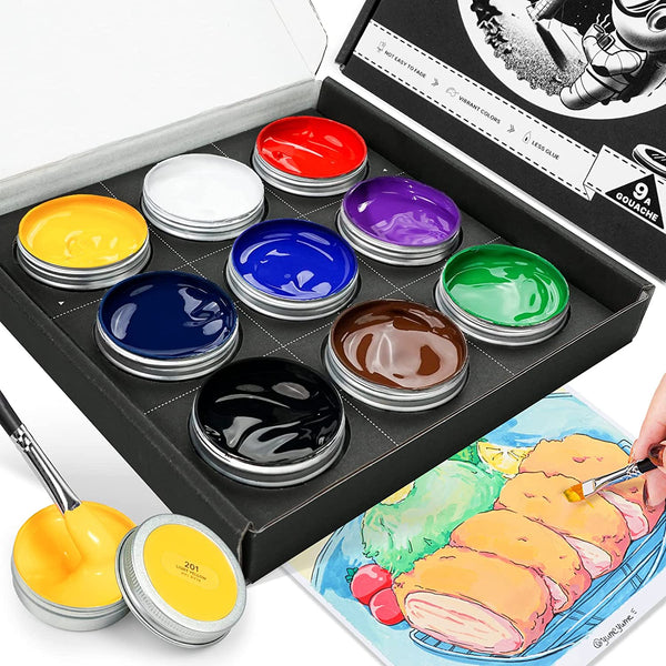 Arrtx Gouache Paint Set, 18 Colors x 30ml Jelly Cup Design Gouache with  Palette, Gouache Watercolor Painting Suitable for Hobbyist, Artists  Designing
