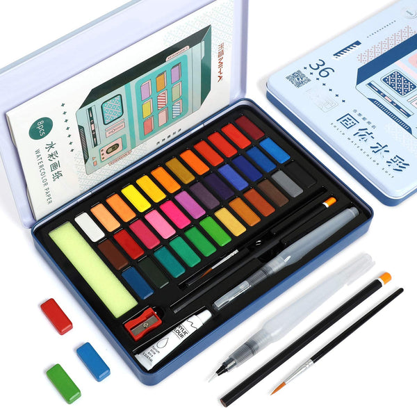 MIYA Watercolor Paint Set, Solid Water Coloring Paints for Kids