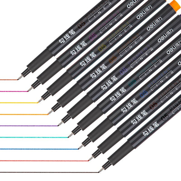 9 color hook line pens set needle tube pen comic pen for art students drawing stroke pen art supplies for painting