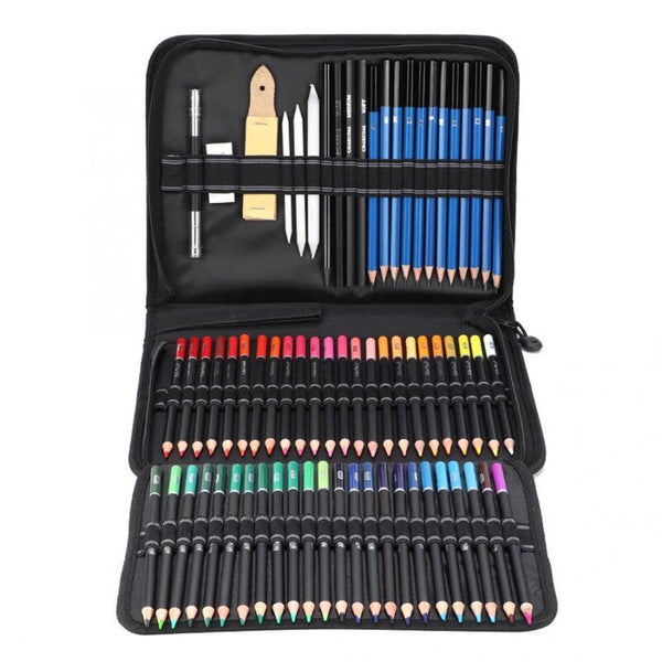 H&B 71pcs/set Professional Drawing Kit Sketch Pencils Art Sketching  Painting Supplies with Carrying Bag 