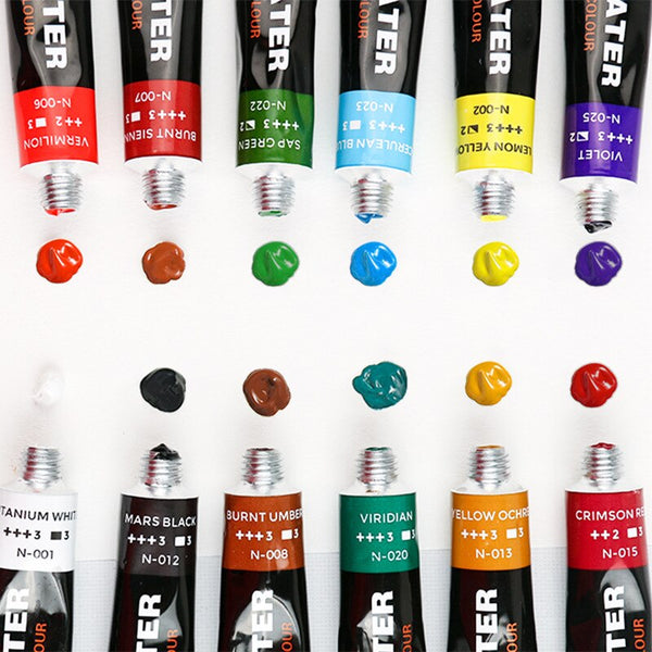 Acrylic Paints 12/24 Colors Professional Brush Set 12ml Tubes Artist Drawing Painting Pigment Hand Painted Wall Paint DIY