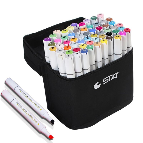 Buy Customized High Quality Dual Tips Alcohol Marker Pen Permanent 36 48 60  80 100 120 168 262 Colors from Hangzhou Tom Art Stationery Co., Ltd, China