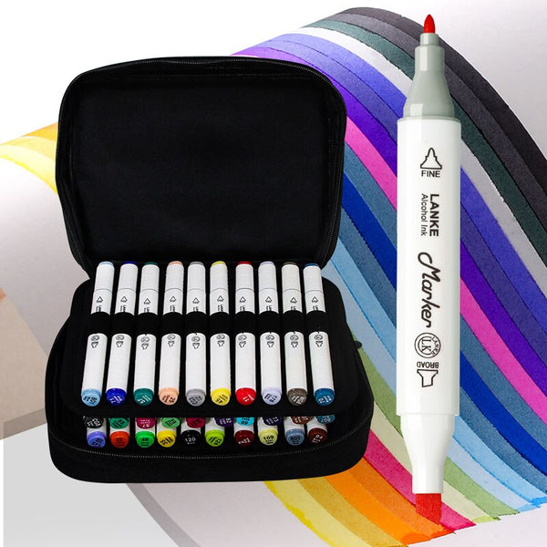 Art Markers Boutique packaging Alcohol Based  Marker Pen Dual Head Sketch Brush For Draw Manga Design Art supplies for artist