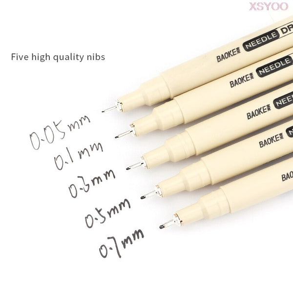 BAOKE 5pcs/set Micron Needle Drafing Pen Waterproof drawing Pen
