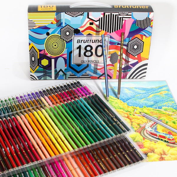 Brutfuner 48/72/120/160/180 Colors Professional Oil Color Pencils Set –  AOOKMIYA