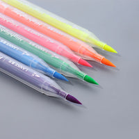 CHENYU 6Pcs Highlighter Pen Cute Stationery Brush Markers Double