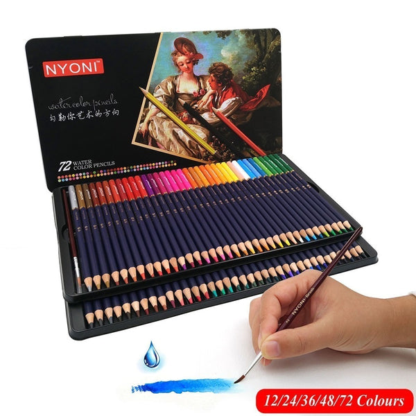 CHENYU 72Watercolor Pencils Premium Soft Core lapis de cor Professional Soluble color Pencil for Art School Supplie Dropshipping