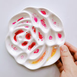 Cartoon ceramic palette watercolor palette oil painting Chinese painting paint white porcelain palette for art painting supplies