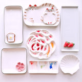 Cartoon ceramic palette watercolor palette oil painting Chinese painting paint white porcelain palette for art painting supplies
