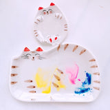 Cartoon ceramic palette watercolor palette oil painting Chinese painting paint white porcelain palette for art painting supplies
