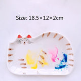 Cartoon ceramic palette watercolor palette oil painting Chinese painting paint white porcelain palette for art painting supplies