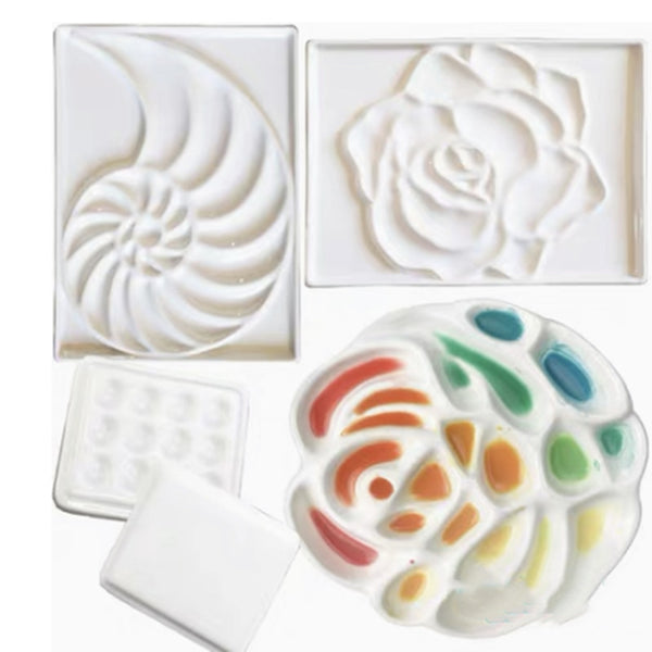 Ceramic artist watercolor palette rose-shaped gouache ceramic palette –  AOOKMIYA