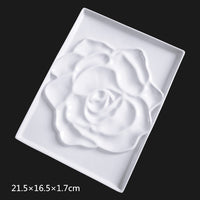 High quality Ceramic watercolor palette rectangular multi-grid white porcelain  palette art supplies paint palette with