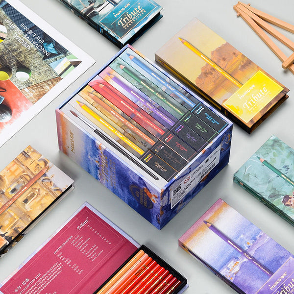 Color lead art professional color 2B pencil water-soluble oily gift box set 80 color oily or 60 color water-soluble