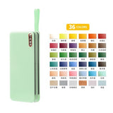 AOOKMIYA Conjunto de tinta aquarela metálica, 36/48/60 cores, dobrável, cor sólida, com macaron, para pintura, suprimentos para arte