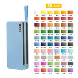 AOOKMIYA Conjunto de tinta aquarela metálica, 36/48/60 cores, dobrável, cor sólida, com macaron, para pintura, suprimentos para arte