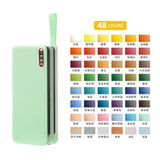 AOOKMIYA Conjunto de tinta aquarela metálica, 36/48/60 cores, dobrável, cor sólida, com macaron, para pintura, suprimentos para arte