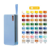 AOOKMIYA Conjunto de tinta aquarela metálica, 36/48/60 cores, dobrável, cor sólida, com macaron, para pintura, suprimentos para arte