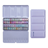 AOOKMIYA Conjunto de tinta aquarela metálica, superior, 12/24/48 cores, portátil, perolada, cor de água, pigmento, metal, palett, suprimentos de arte