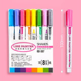 Creative three-dimensional two-color pen set two-line outline pen flashing note number pen color painting hand account pen