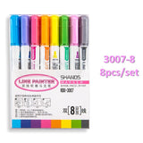 Creative three-dimensional two-color pen set two-line outline pen flashing note number pen color painting hand account pen